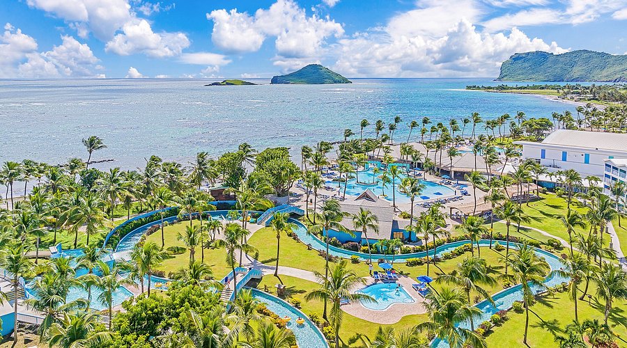 Coconut Bay Beach Resort and Spa St. Lucia all-inclusive with expansive beachfront, water park, and family-friendly amenities in Vieux Fort.