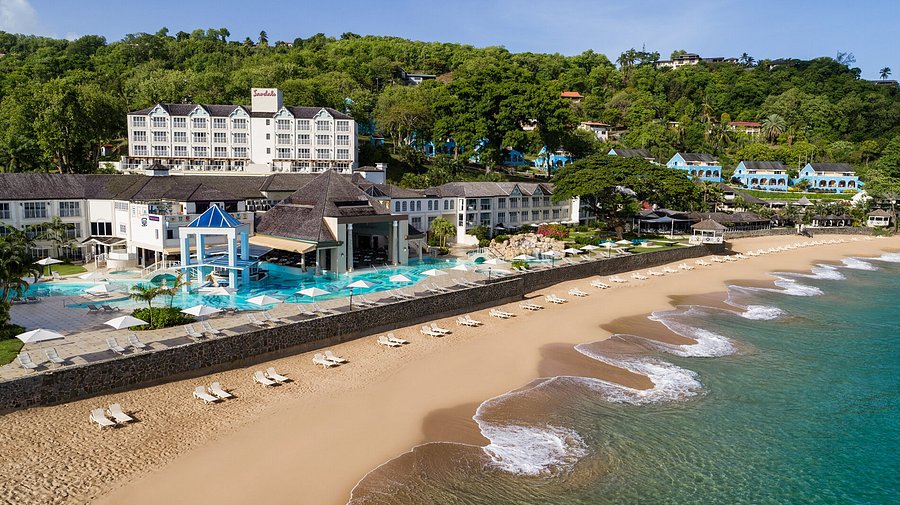 Sandals Regency La Toc adults-only all-inclusive resort in St. Lucia with oceanfront pools, golf course, and romantic Caribbean setting.