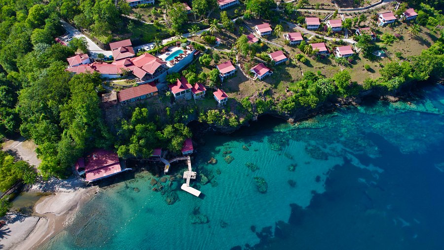 Ti Kaye Resort and Spa St. Lucia cliffside boutique resort with secluded beach, romantic cottages, and Caribbean Sea views.