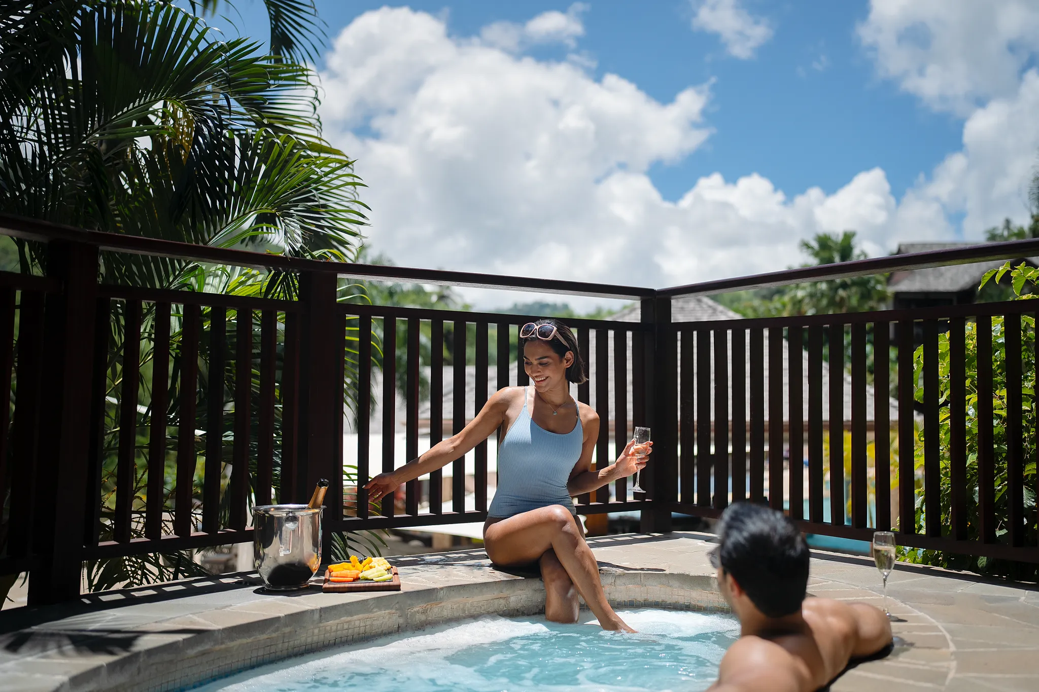 Private plunge pool terrace at Penthouse Residence with Plunge Pool at Zoëtry Marigot Bay.